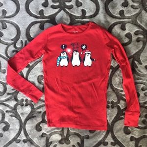 Girls Lands end penguin pj shirt size 12